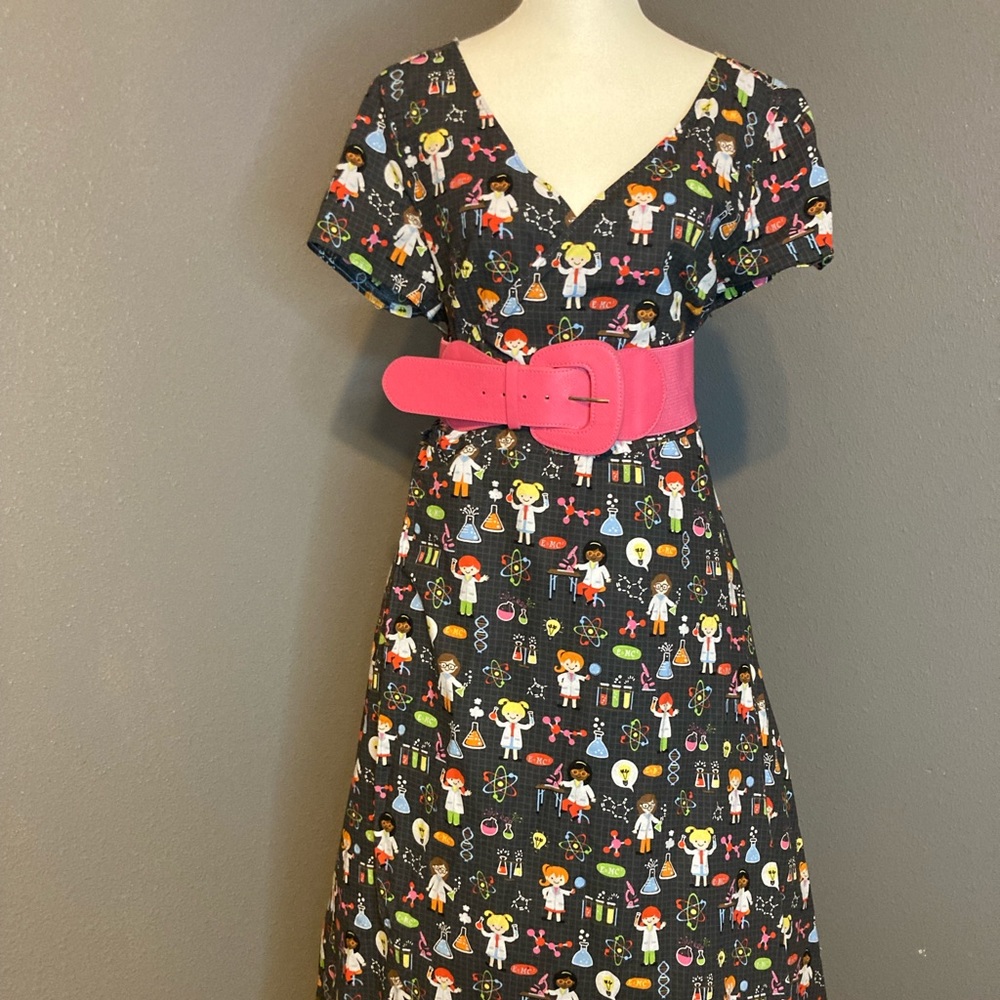Handmade Black One Of a Kind Lab Scientist Wrap Dress